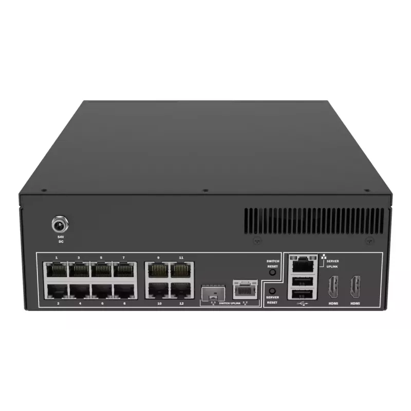 Tīkla video reģistrators AXIS S2212 Mk II — 12 kanāli, 6 TB HDD, 256 GB SSD, 1080p, IEEE 802.3at