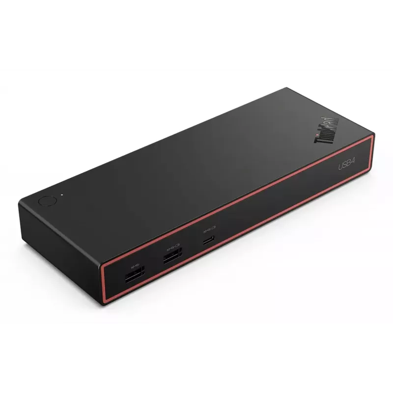 Dokstacija Lenovo ThinkPad USB4 Dock 5000 — vadu Thunderbolt 4, 65 W jaudas padeve, 3840×2160, HDMI, 4× USB-A, Gigabit Ethernet, melna