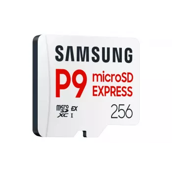 microSDXC atmiņas karte Samsung P9 Express 256 GB — UHS-I, lasīšanas ātrums 800 MB/s, V30, U1, izturīga