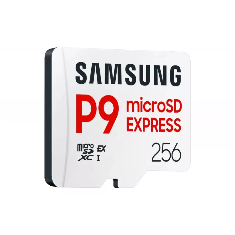 microSDXC atmiņas karte Samsung P9 Express 256 GB — UHS-I, lasīšanas ātrums 800 MB/s, V30, U1, izturīga