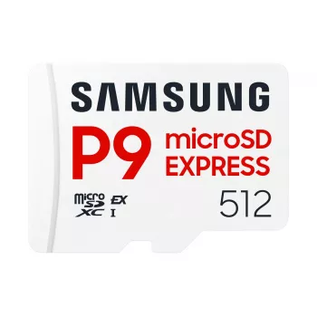 microSDXC atmiņas karte Samsung P9 Express 512 GB, UHS-I, lasīšana 800 MB/s, V30, U1, balta