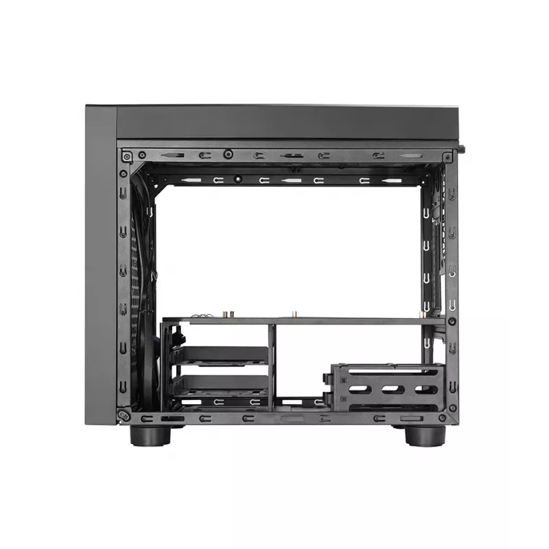 Datora korpuss CHIEFTEC CI-03B-OP Cube melns — Cube formas faktors, atbalsta Micro ATX/Mini-ITX, 2x3,5 collu + 2x2,5 collu nodalījumi, 1x200 mm priekšējais ventilators