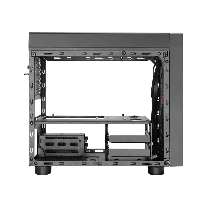 Datora korpuss CHIEFTEC CI-03B-OP Cube melns — Cube formas faktors, atbalsta Micro ATX/Mini-ITX, 2x3,5 collu + 2x2,5 collu nodalījumi, 1x200 mm priekšējais ventilators
