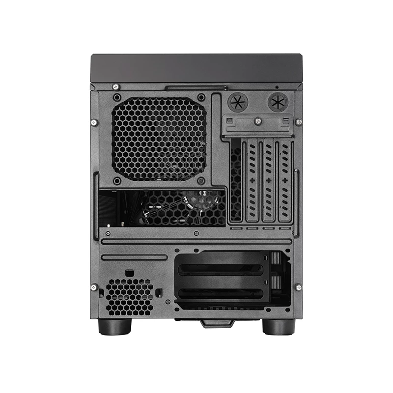 Datora korpuss CHIEFTEC CI-03B-OP Cube melns — Cube formas faktors, atbalsta Micro ATX/Mini-ITX, 2x3,5 collu + 2x2,5 collu nodalījumi, 1x200 mm priekšējais ventilators