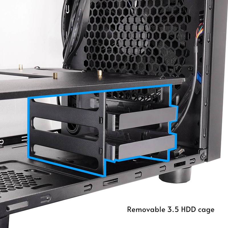 Datora korpuss CHIEFTEC CI-03B-OP Cube melns — Cube formas faktors, atbalsta Micro ATX/Mini-ITX, 2x3,5 collu + 2x2,5 collu nodalījumi, 1x200 mm priekšējais ventilators