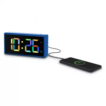 Digitālais modinātājs Hama Ibiza Blue LCD Baterija USB 150x34x73mm