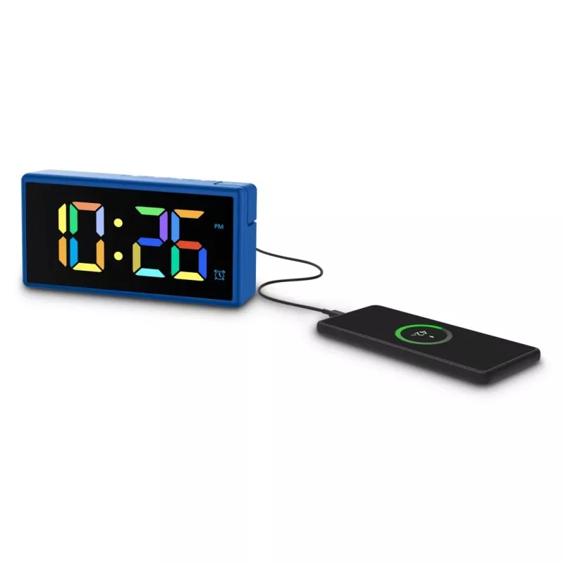 Digitālais modinātājs Hama Ibiza Blue LCD Baterija USB 150x34x73mm