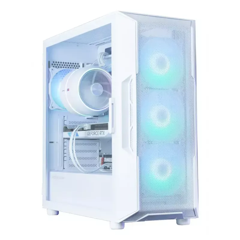 PC Case ZALMAN i3 NEO ARGB V2 balta Midi Tower, Tempered Glass, 3x120 mm Front Fans, Supports ATX/Mini-ITX