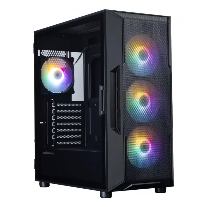 ZALMAN Mid Tower PC Case I3 NEO V2, melns, 4x RGB ventiļi, ATX/microATX atbalsts