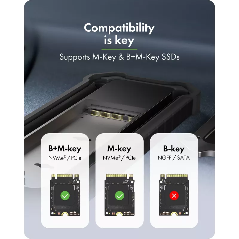 Piederums: icybox IB-1827MCP-C31 M.2 NVMe un SATA divu ligzdu adapteris
