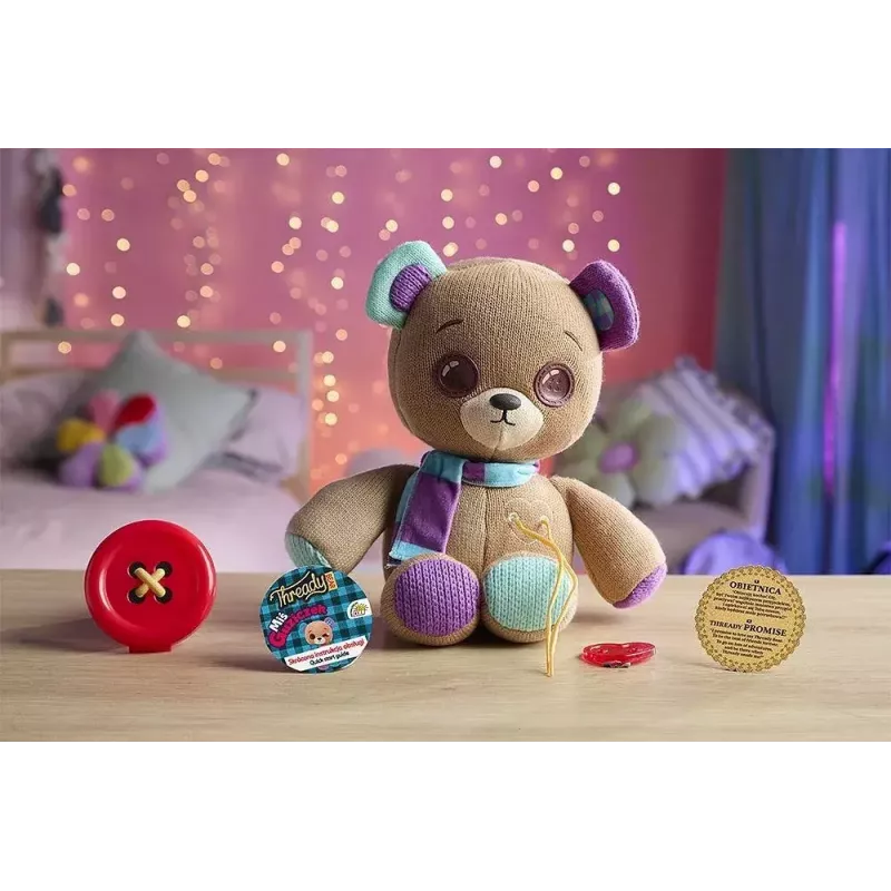 Plīša interaktīvā maskota Cobi Thready Bear — ar kustību aktivizējama rotaļlieta ar skaņu un sensoriem