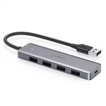 USB centrmezgls UGREEN 50985 (4× USB 3.2 Gen 1 Type-A, 5 Gb/s, Sudraba)