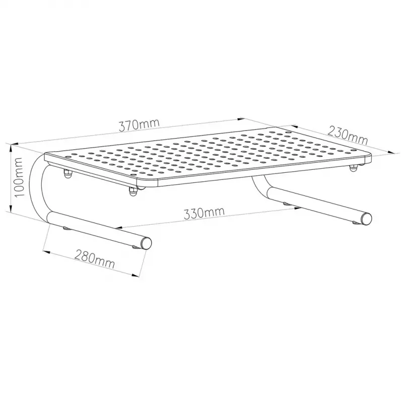 Portatīvā monitora paliktnis MACLEAN MC-948 13–32 collu ekrāniem, regulējams augstums un leņķis, melns, 370×235×100 mm, 20 kg kravnesība