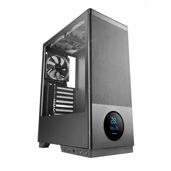 TACENS datora korpuss 2SAGITTA20 Midi Tornis, rūdīts stikls, ATX/Mikro-ITX/Mini-ITX, 1x3,5 collu + 2x2,5 collu, LED, iekļauti ventilatori
