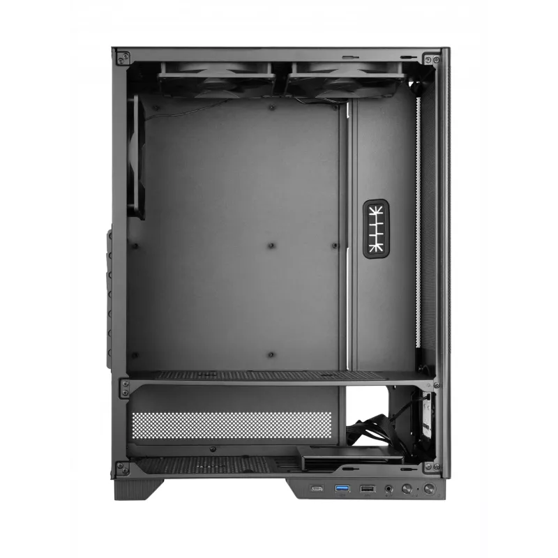 TACENS datora korpuss 2SAGITTA20 Midi Tornis, rūdīts stikls, ATX/Mikro-ITX/Mini-ITX, 1x3,5 collu + 2x2,5 collu, LED, iekļauti ventilatori