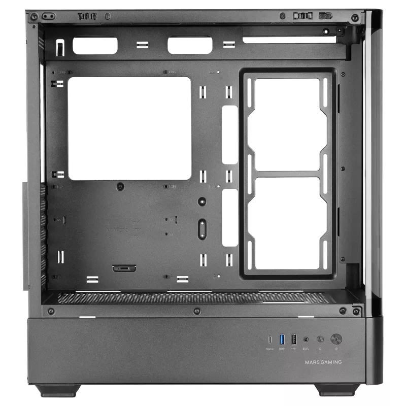 PC korpuss TACENS Mars Gaming MCLCDPRO Midi Tower — Melns, IPS 7.2 collu Displejs, Apakšējais barošanas bloks, ATX/Micro‑ATX/Mini‑ITX atbalsts
