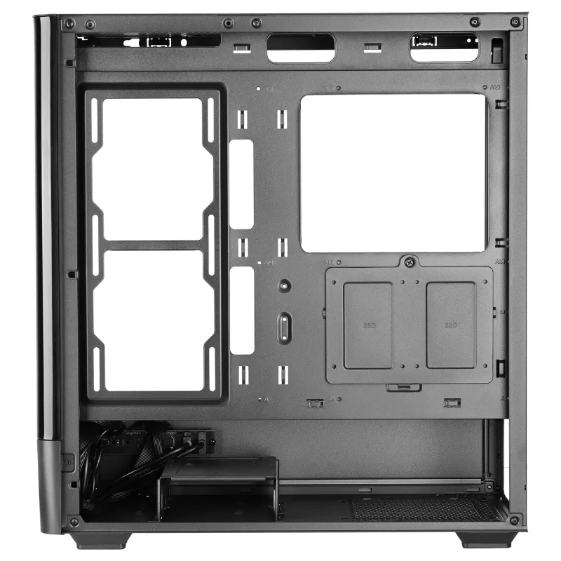 PC korpuss TACENS Mars Gaming MCLCDPRO Midi Tower — Melns, IPS 7.2 collu Displejs, Apakšējais barošanas bloks, ATX/Micro‑ATX/Mini‑ITX atbalsts