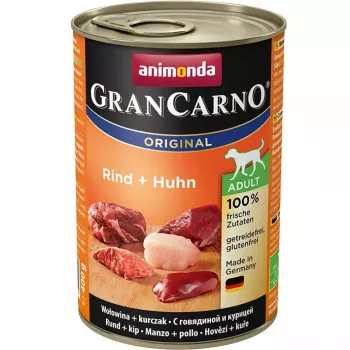 Mitrā suņu barība animonda GranCarno Oriģināls Liellopu gaļa & Vista 400 g bundža, bez graudiem, pieaugušiem suņiem