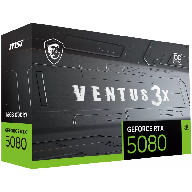 Grafikas karte MSI GeForce RTX 5080 16 GB GDDR7, PCIe 5.0, 256-bit, 303×121×49 mm, 360 W