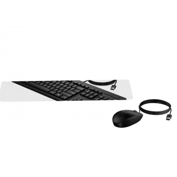 HP 225 vadu peles un tastatūras komplekts, pilna izmēra USB, melns