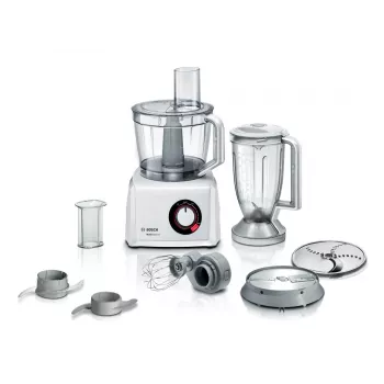 Virtuves kombains Bosch MC812W501 — 1000 W, 3,9 L bļoda, balta, nerūsējošā tērauda asmeņi