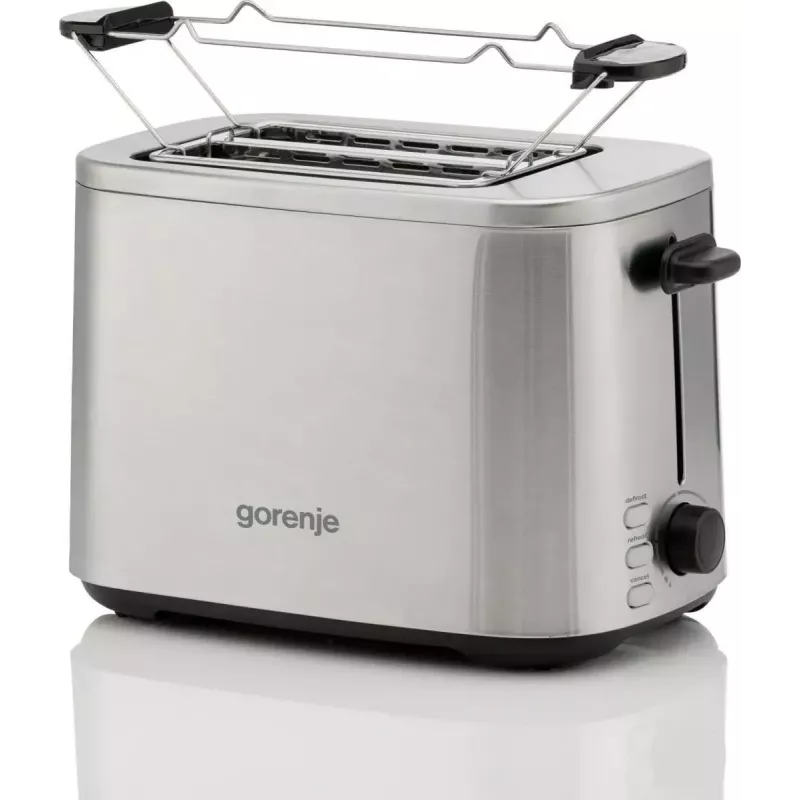Tosteris Gorenje T800DS — 2 slotu nerūsējošā tērauda tosteris, kompakts mājas modelis