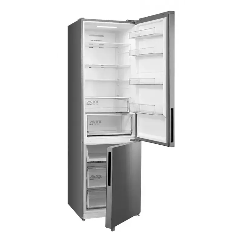 Brīvi stāvošs ledusskapis ar saldētavu Midea MDRB600MME46, 443 L kopējā, 313 L ledusskapis (No Frost), 130 L saldētava, E klase, nerūsējošais tērauds