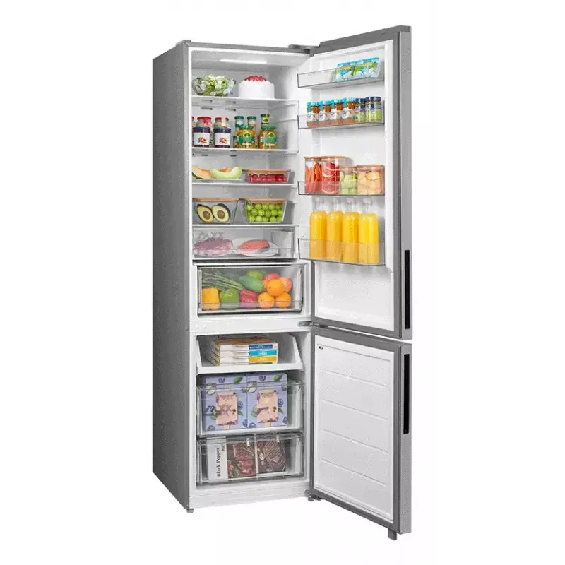 Brīvi stāvošs ledusskapis ar saldētavu Midea MDRB600MME46, 443 L kopējā, 313 L ledusskapis (No Frost), 130 L saldētava, E klase, nerūsējošais tērauds