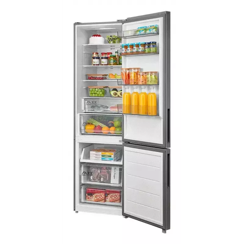 Brīvi stāvošs ledusskapis ar saldētavu Midea MDRB600MME46, 443 L kopējā, 313 L ledusskapis (No Frost), 130 L saldētava, E klase, nerūsējošais tērauds