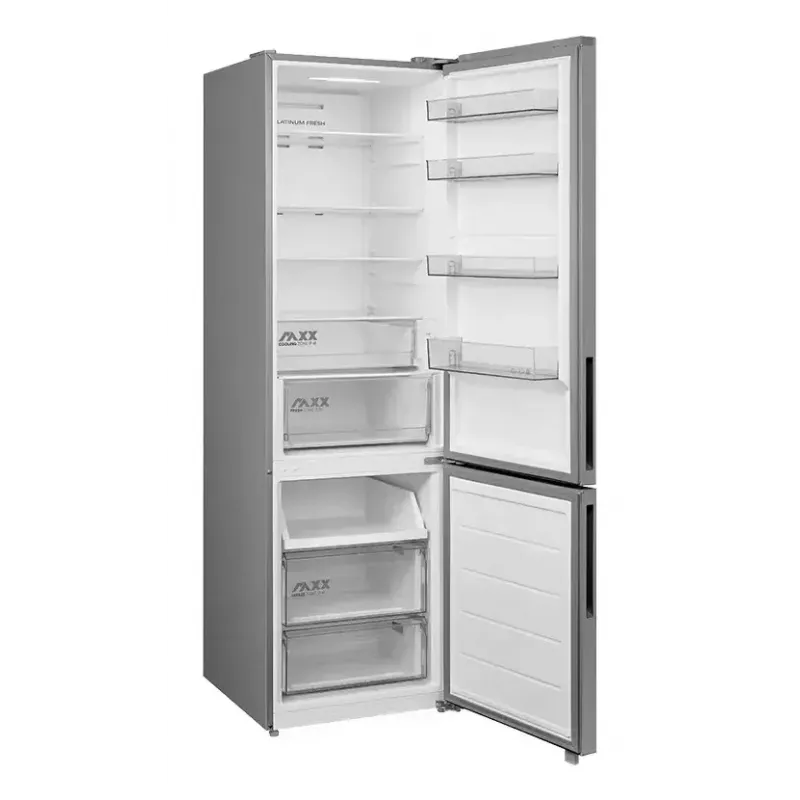 Brīvi stāvošs ledusskapis ar saldētavu Midea MDRB600MME46, 443 L kopējā, 313 L ledusskapis (No Frost), 130 L saldētava, E klase, nerūsējošais tērauds