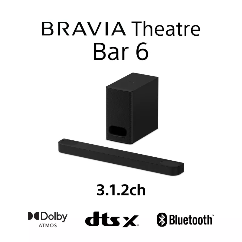 Skaņas josla Sony HT-B600 3.1.2 kanāli 350 W ar bezvadu zemfrekvences skaļruni, melna