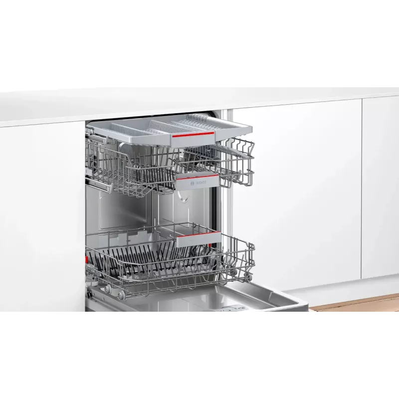 Iebūvējamā trauku mazgājamā mašīna Bosch Serie 4 SMV4EVX00E — 14 komplekti, 60 cm, 6 programmas, 44 dB, siltummaiņa žāvēšana