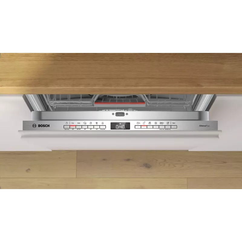 Iebūvējamā trauku mazgājamā mašīna Bosch Serie 4 SMV4EVX00E — 14 komplekti, 60 cm, 6 programmas, 44 dB, siltummaiņa žāvēšana