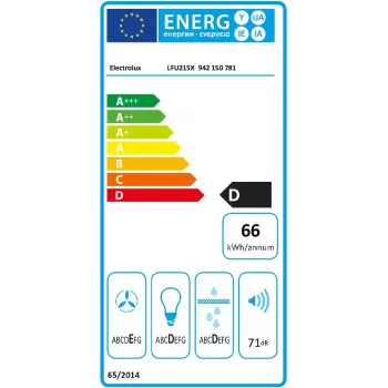 Zem skapja montējams tvaika nosūcējs Electrolux LFU215X, nerūsējošais tērauds, 498×132–510 mm, 3 ātrumi, 272 m³/h, alumīnija tauku filtrs