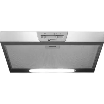 Zem skapja montējams tvaika nosūcējs Electrolux LFU215X, nerūsējošais tērauds, 498×132–510 mm, 3 ātrumi, 272 m³/h, alumīnija tauku filtrs