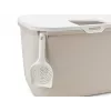 Augšējās piekļuves kastīte kaķiem Savic Hop In, plastmasa, bēša/balta, 585×390×395 mm