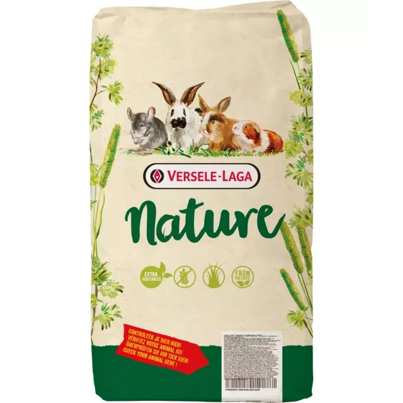 Trušu barība granulās VERSELE-LAGA Cuni Nature 2,3 kg — garšaugi, 14% olbaltumvielu, 15,5% šķiedrvielu, 4,5% tauku, C vitamīns, bez lipekļa un sojas