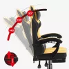 Spēļu krēsls huzaro Force 3.7 — ergonomisks augstas atzveltnes grozāmais krēsls, dzeltens sēdeklis, regulējami roku balsti, augstums 107,5–116,5 cm