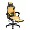 Spēļu krēsls huzaro Force 3.7 — ergonomisks augstas atzveltnes grozāmais krēsls, dzeltens sēdeklis, regulējami roku balsti, augstums 107,5–116,5 cm