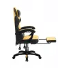 Spēļu krēsls huzaro Force 3.7 — ergonomisks augstas atzveltnes grozāmais krēsls, dzeltens sēdeklis, regulējami roku balsti, augstums 107,5–116,5 cm