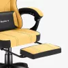 Spēļu krēsls huzaro Force 3.7 — ergonomisks augstas atzveltnes grozāmais krēsls, dzeltens sēdeklis, regulējami roku balsti, augstums 107,5–116,5 cm