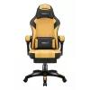 Spēļu krēsls huzaro Force 3.7 — ergonomisks augstas atzveltnes grozāmais krēsls, dzeltens sēdeklis, regulējami roku balsti, augstums 107,5–116,5 cm