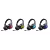 Austiņas DEFENDER FreeMotion B400 — vadu un bezvadu, USB-C, AUX, slēgtas supraaural austiņas, 20–20000 Hz, 118 dB, LED fona apgaismojums, melnas