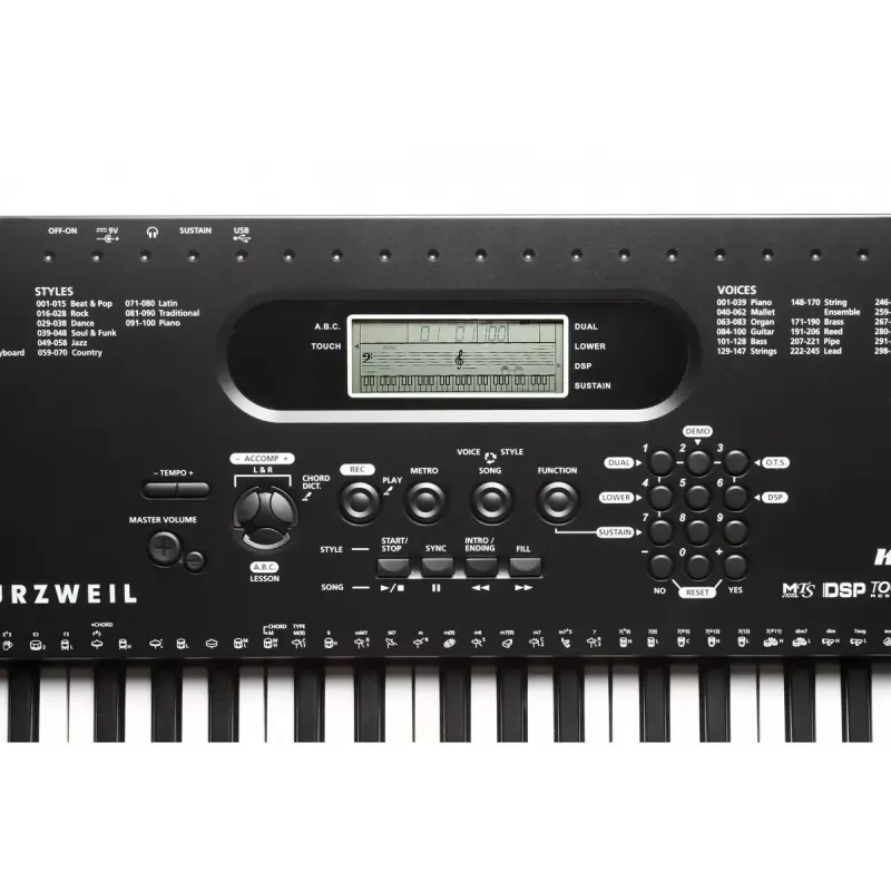 Klaviatūra Kurzweil KP70 61 taustiņu digitālā klaviatūra, melna