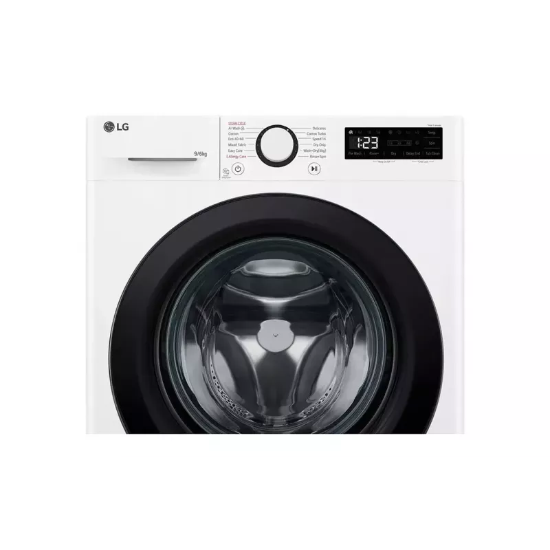 LG F4DR509SBW veļas mazgājamā un žāvējamā mašīna Brīvi stāvoša Ielādēšana no priekšas Melns, Balts