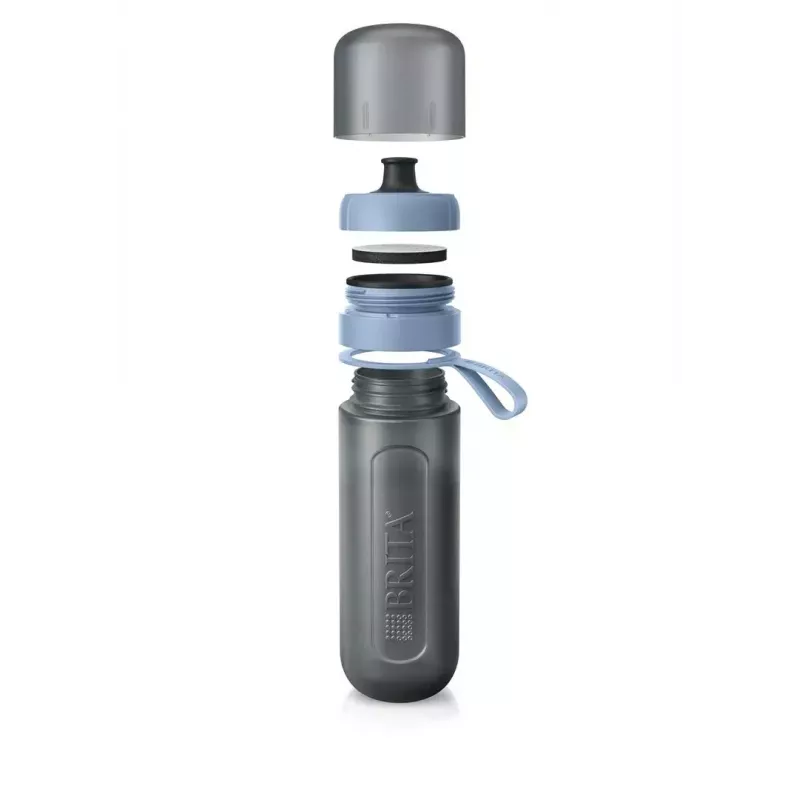 Filtrēšanas pudele BRITA Active 600 ml pasteļzilā krāsā ar 2 MicroDisc filtriem, plastmasa, BPA nesaturoša, 233 mm