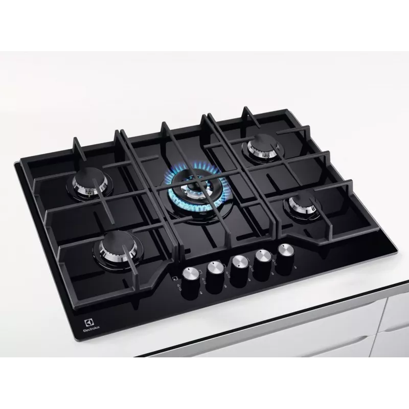 Electrolux KGG75362K Melns Iebūvējama 75 cm Gāzes 5 zonu(-as)