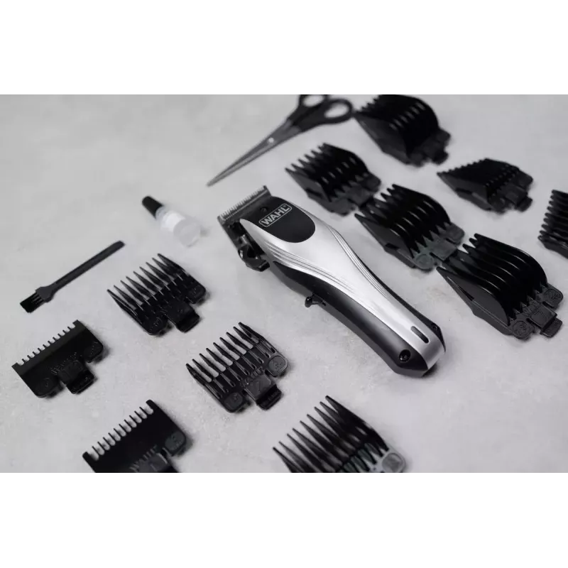 Matu griešanas mašīnīte Wahl Rapid Clip 33-pakāpju 0,7–28 mm litija jonu akumulators, melna/nerūsējošais tērauds