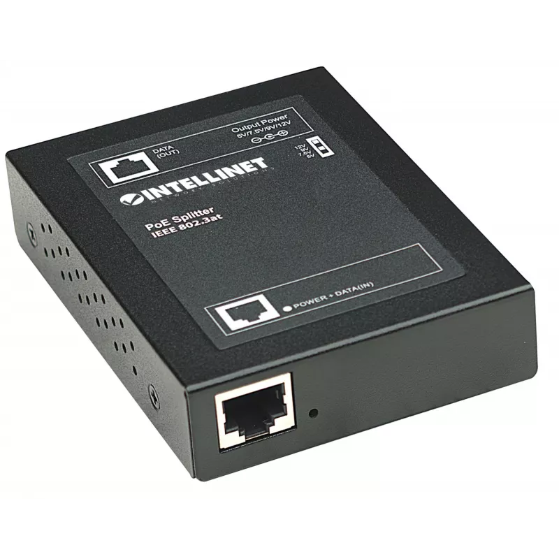 Intellinet Power over Ethernet (PoE+) sadalītājs, IEEE802.3at, 5, 7,5, 9 vai 12 V līdzstrāvas izejas spriegums