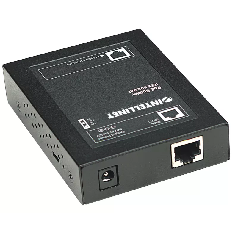 Intellinet Power over Ethernet (PoE+) sadalītājs, IEEE802.3at, 5, 7,5, 9 vai 12 V līdzstrāvas izejas spriegums